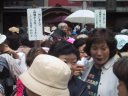 People worship at the Jizou which looks small to a left end