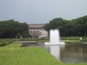 A big fountain and the National Museum