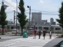 第一京浜　高輪二丁目交差点　開発が進む品川〜田町間新駅工事