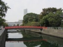 旧東海道　目黒川に架かる荏原神社前の鎮守橋