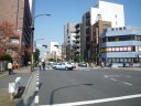 清澄通り　江戸東京博前交差点で右折、北斎通りへ