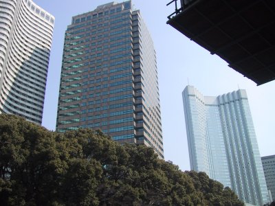 The foreground is New Otani and the back is Akasaka Prince Hotel. 