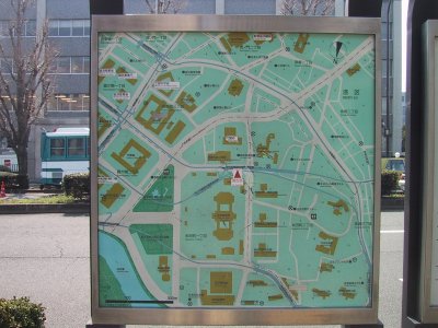 The guide map around the Diet Building 