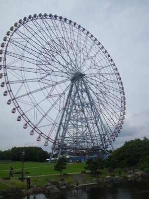 葛西臨海公園 蓮池から見た大観覧車