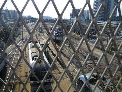 鹿島田跨線橋から見える信号場風景