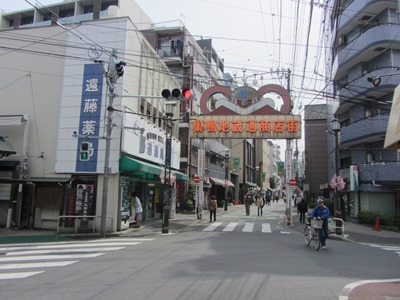 庚申塚通り 庚申塚交差点で右折、折戸通りへ