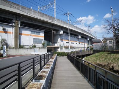 小菅 東京拘置所沿いの裏門堰 突き当りを道なりに右折