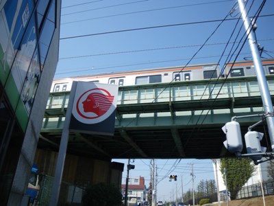 中央通り(県道112号 和光志木線) JR武蔵野線陸橋手前で左折