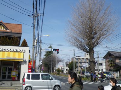 川越街道 上福岡駅西口入口交差点で右折