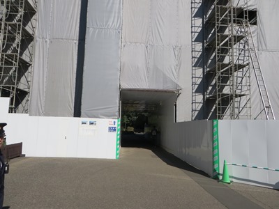 皇居 東御苑 修復工事が始められた大手門(渡櫓)
