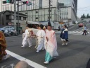 山王坂下交差点での還御風景　神馬