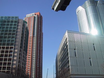 A distant view of Roppongi where redevelopment is in progress.