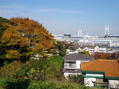 山手ワシン坂から見たベイブリッジ