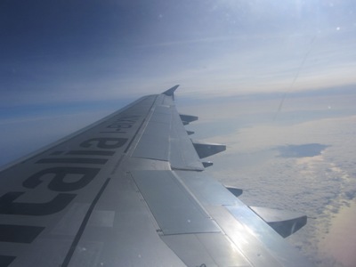 パリへの飛行機からの風景