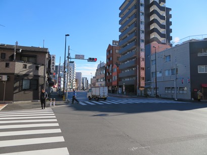 吉野通り アサヒ会通りと交差する東浅草二丁目交差点