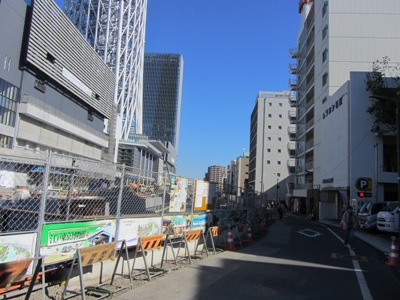 言問通り 東武橋を渡り、北十間川の南側道路へ