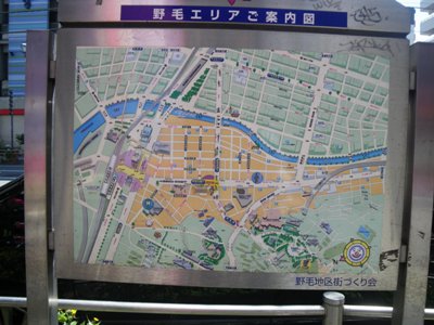 野毛大通り 野毛三丁目交差点 界隈案内図