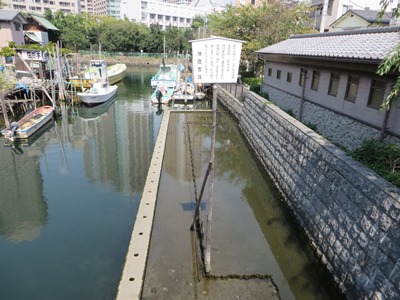 万歩計 散策点描 築地、鉄砲洲稲荷、佃島の江戸遺構散策H260916 鐵砲洲稲荷神社～中央大橋～住吉神社（佃公園～住吉神社～月島駅）