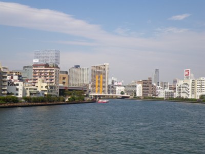 清洲橋から見た上流風景