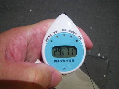 目黒通り 白金台交差点 熱中症計は警戒