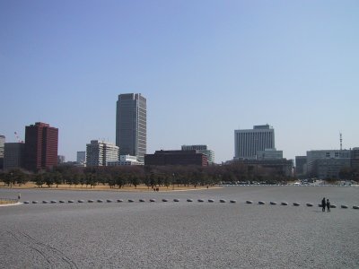 The view of Marunouchi from Imperial Palace Plaza